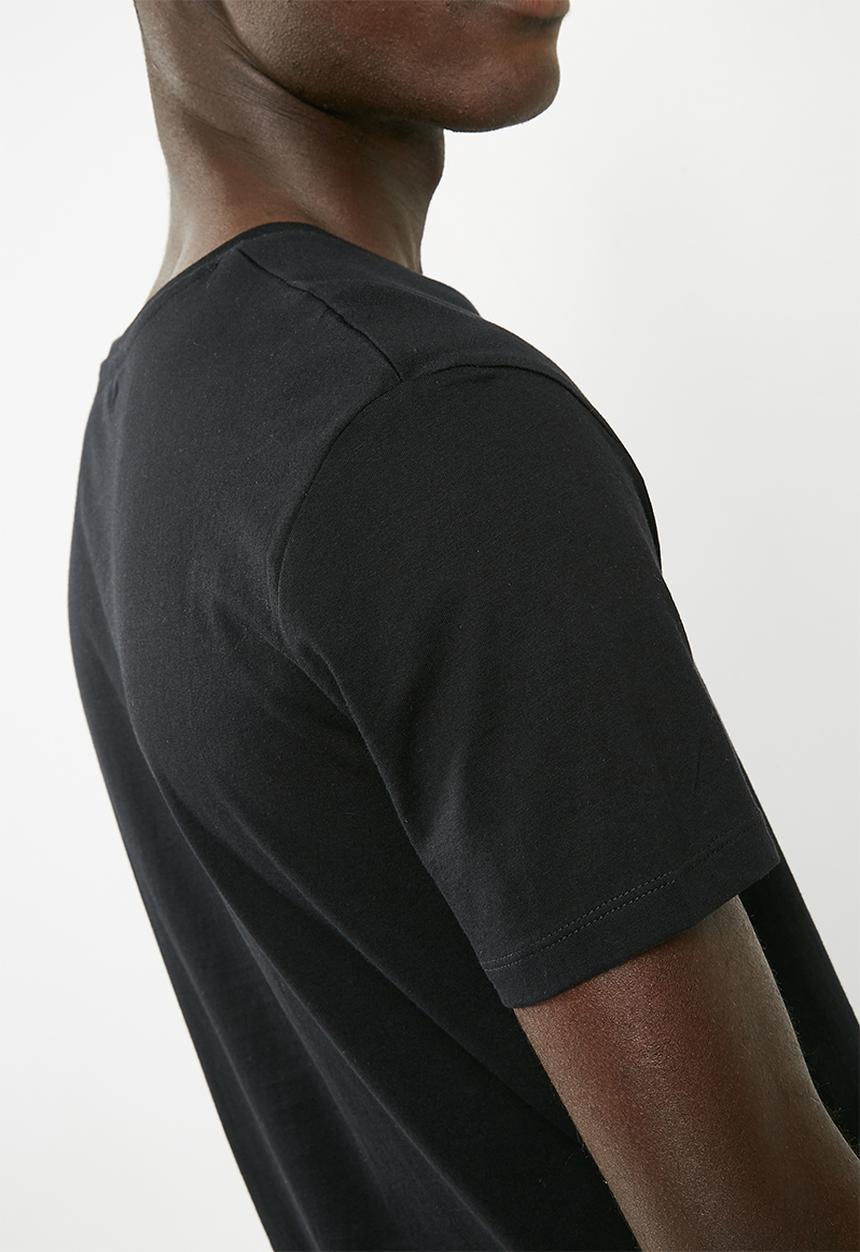basicthread - Graphic crew neck tee - black