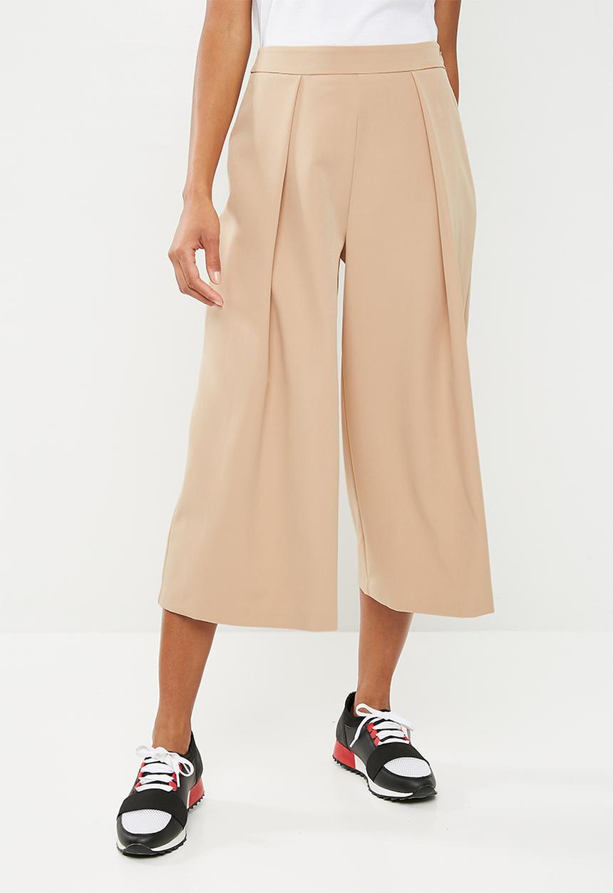 Missguided - Premium core pleat front culottes - beige 