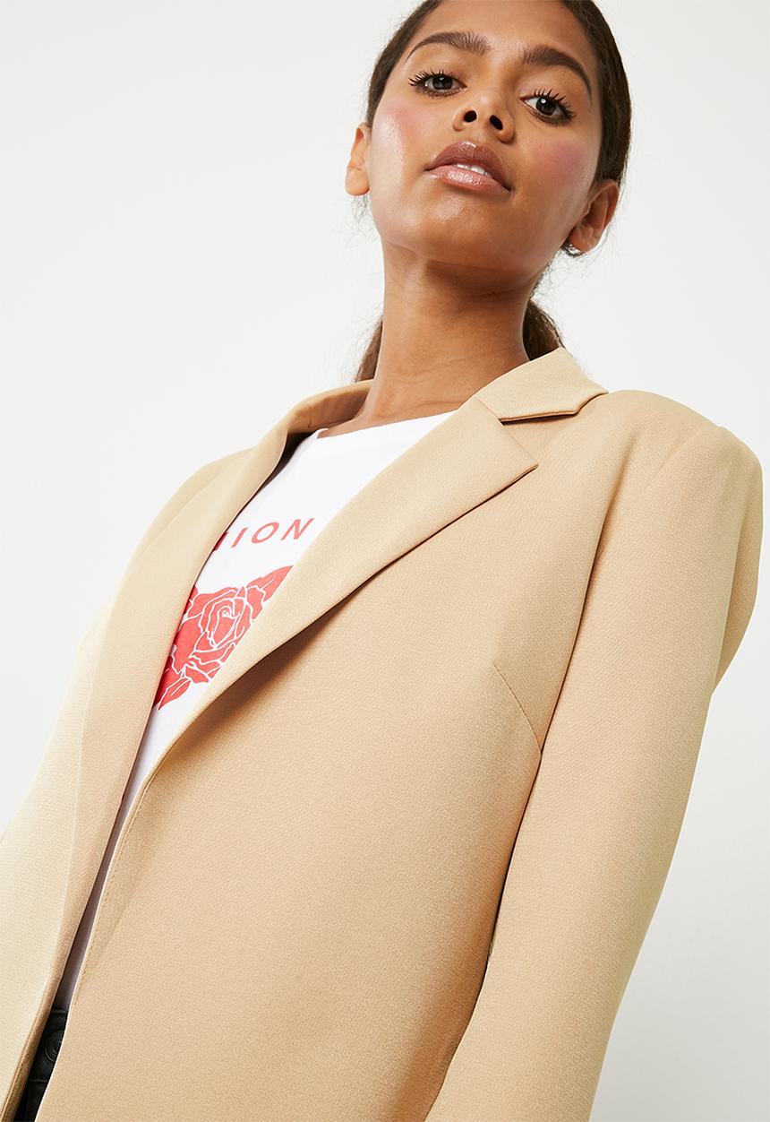 Missguided - Core boyfriend blazer - beige 