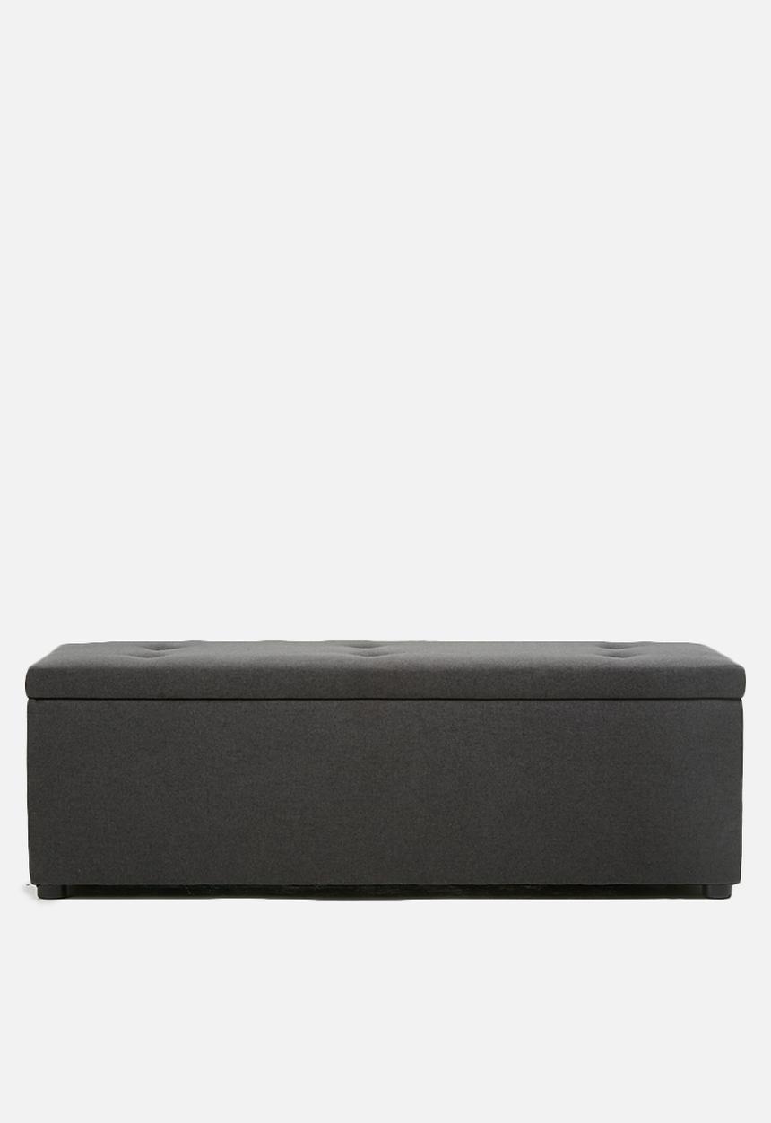 Sixth Floor - Double storage ottoman - charcoal grey