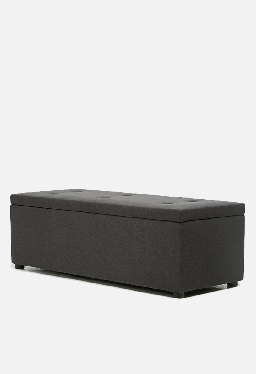 Sixth Floor - Double storage ottoman - charcoal grey