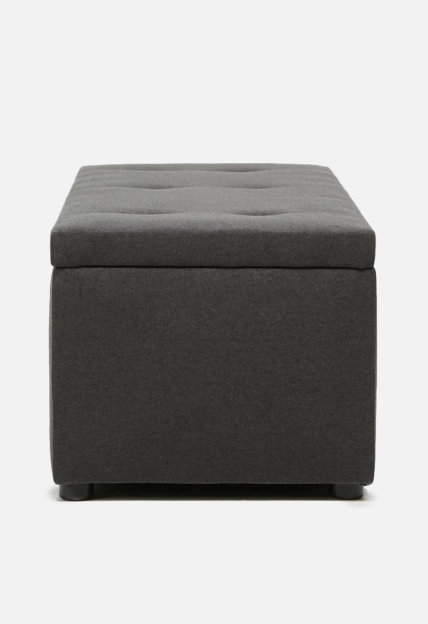Sixth Floor - Double storage ottoman - charcoal grey