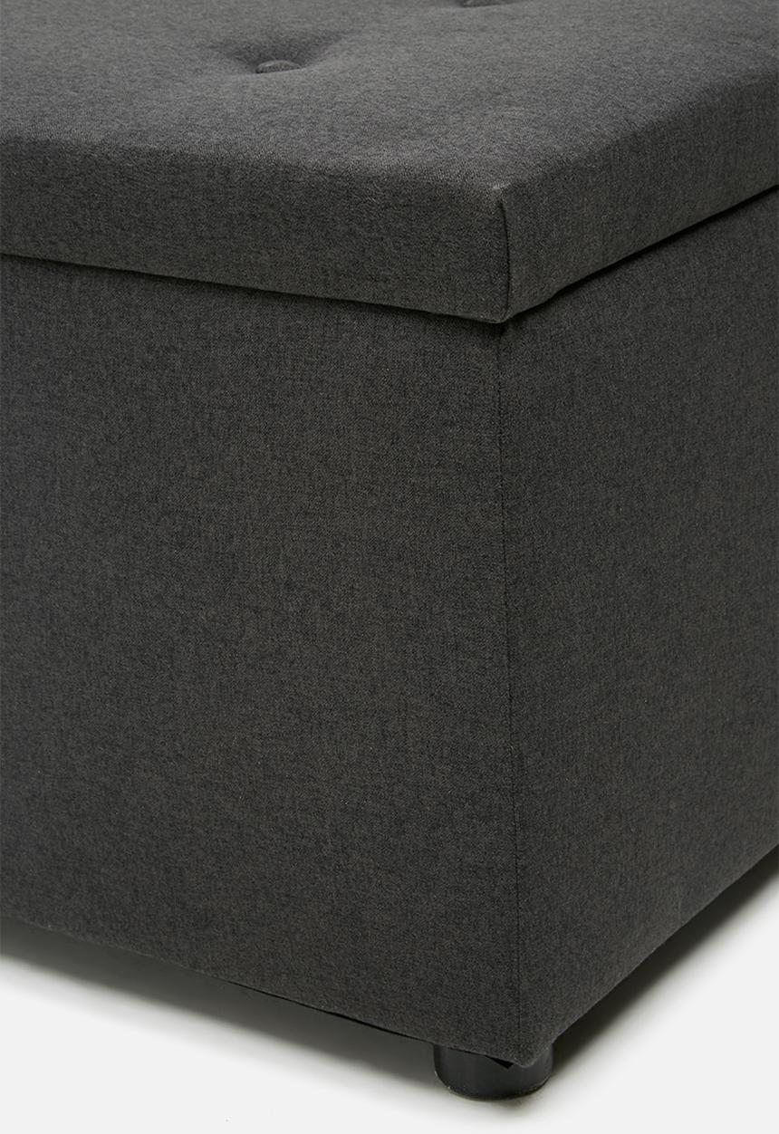 Sixth Floor - Double storage ottoman - charcoal grey