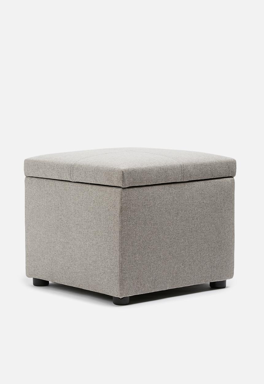 Sixth Floor - Square storage ottoman - light grey