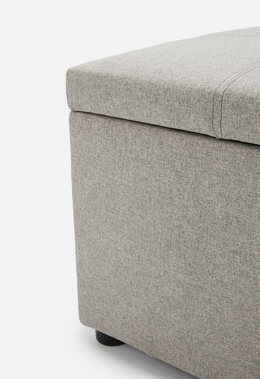 Sixth Floor - Square storage ottoman - light grey