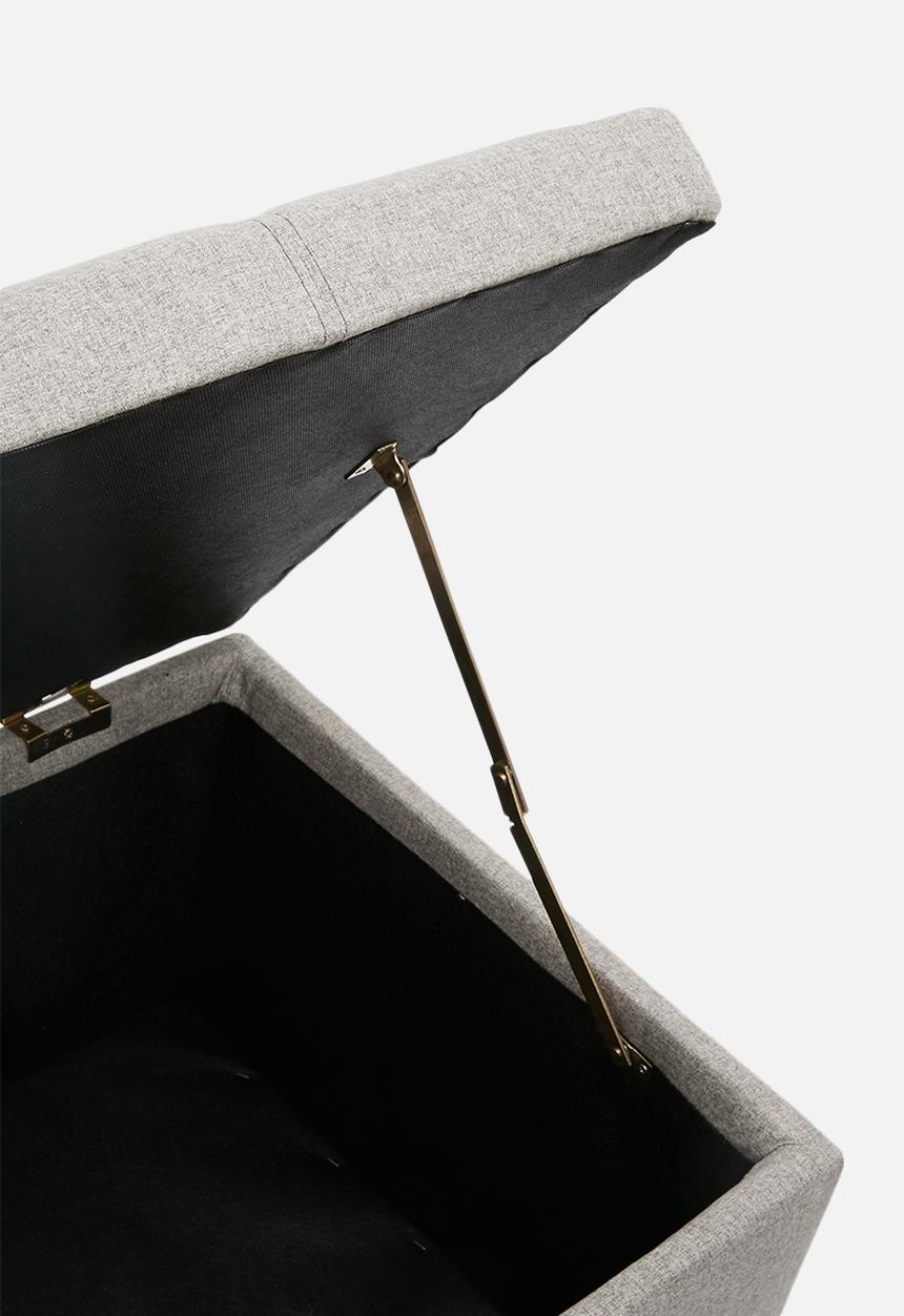 Sixth Floor - Square storage ottoman - light grey