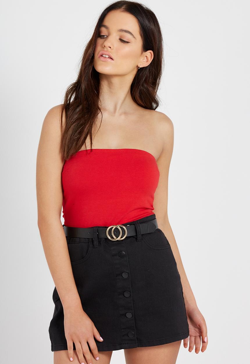 Supré  - Long Boobtube Built-In Bra-Red
