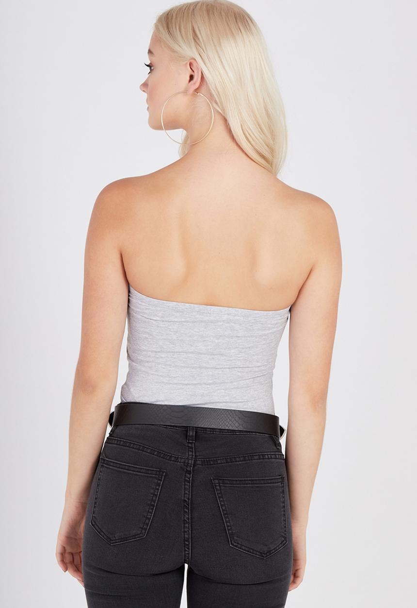 Supré  -  Long Boobtube Built-In Bra-Grey 