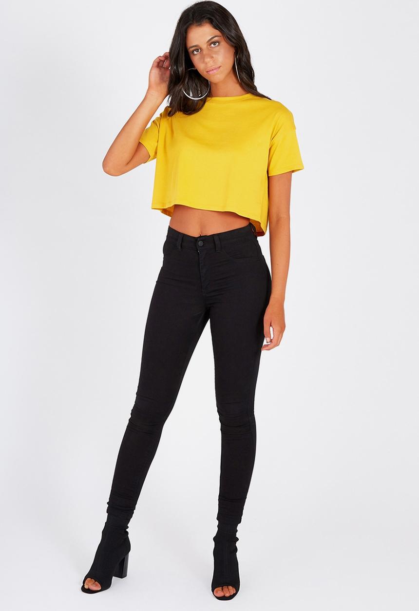 Supré  - Loose crop tee - mustard