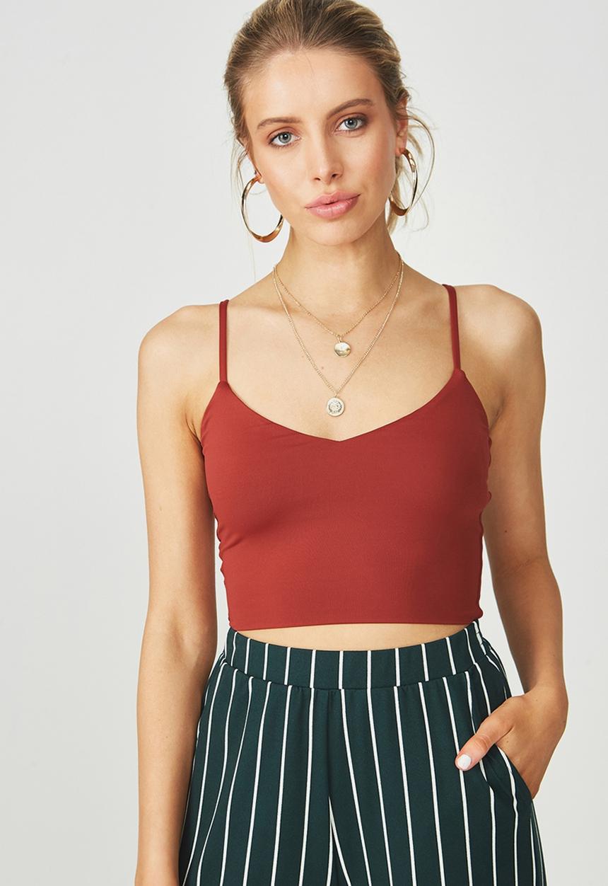 Supré  - Luxe crop cami - rust