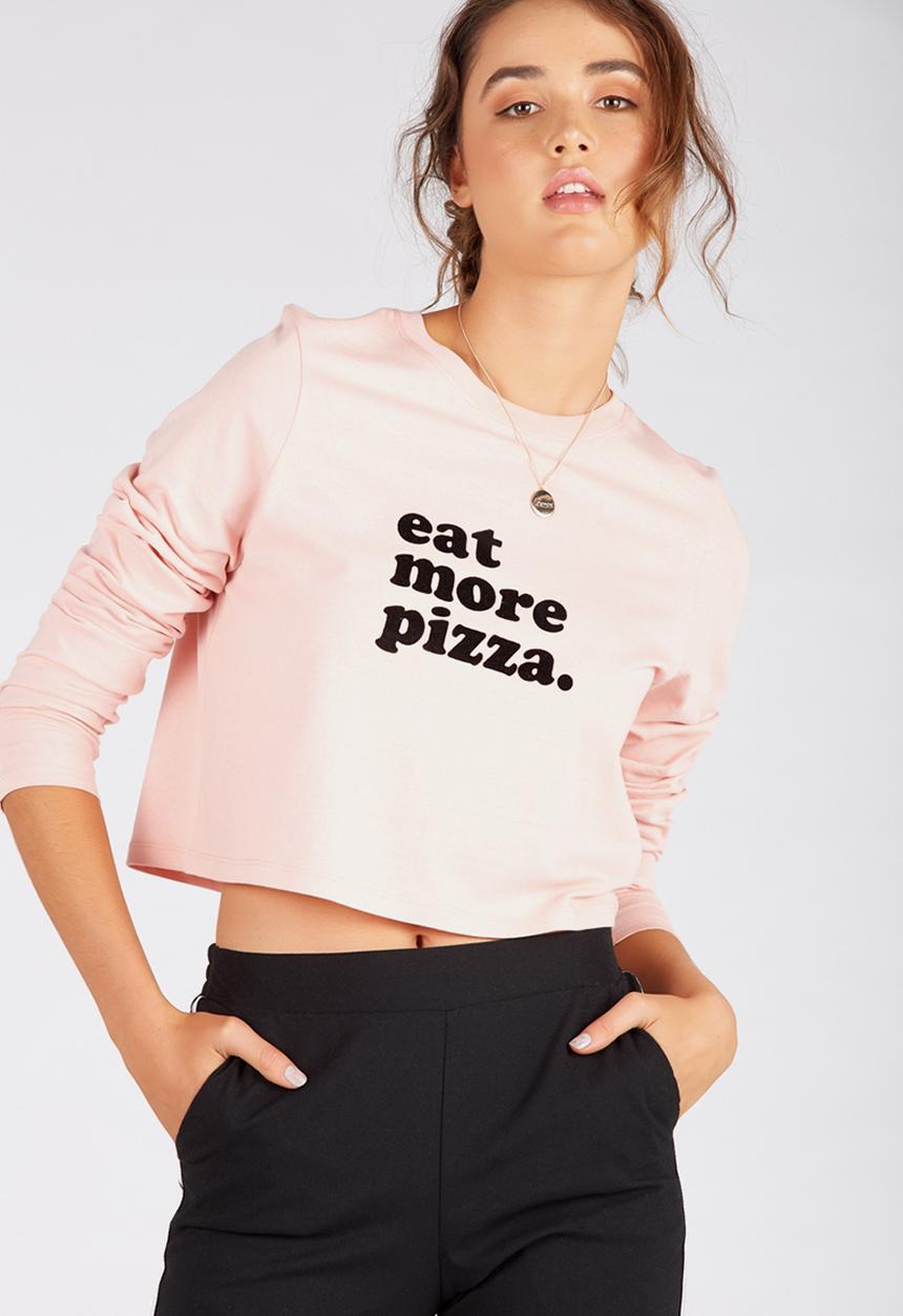Supré  - Printed long sleeve loose crop - blush