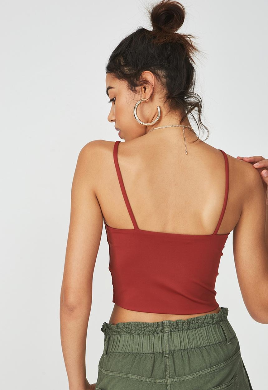 Supré  - Luxe high neck crop - rust