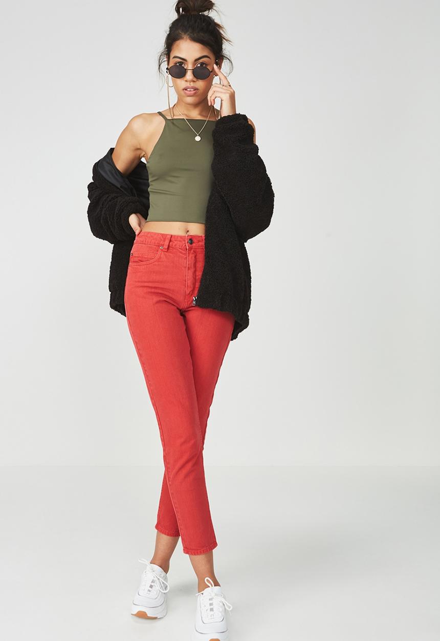 Supré  - Luxe high neck crop - khaki