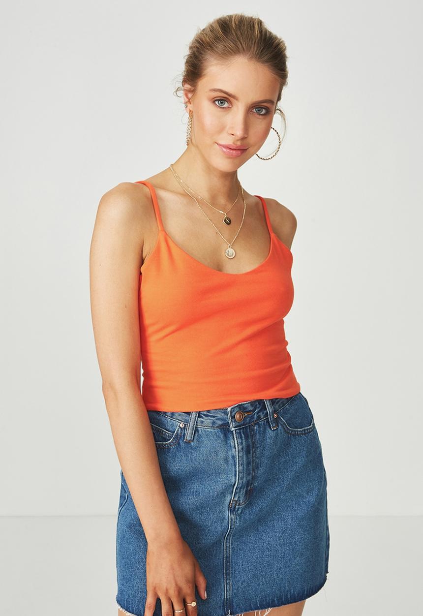 Supré  - Hayley v neck cropped top - orange