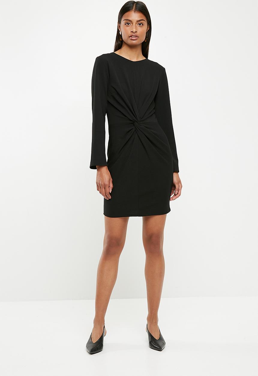 Superbalist - Long sleeve knit detail dress - black