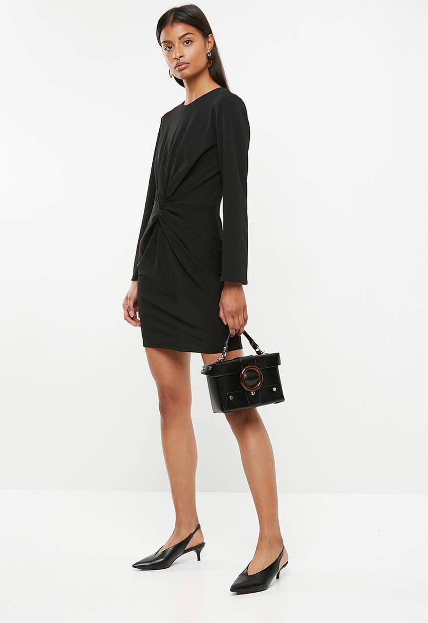 Superbalist - Long sleeve knit detail dress - black