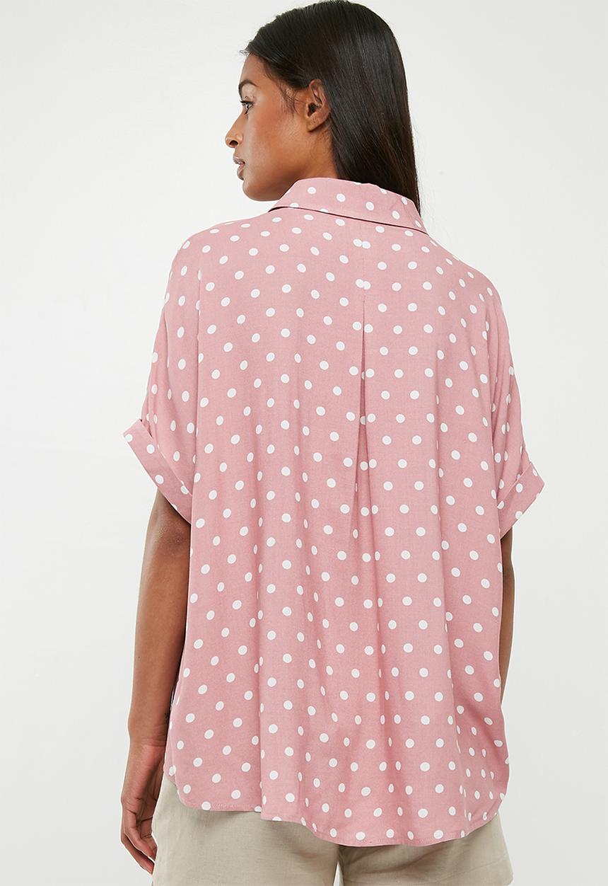 Superbalist - Drop shoulder boxy shirt - pink & white