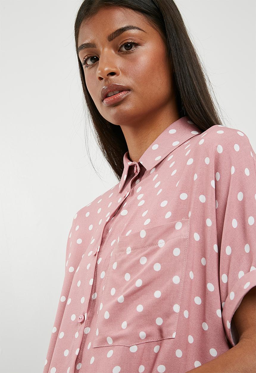 Superbalist - Drop shoulder boxy shirt - pink & white