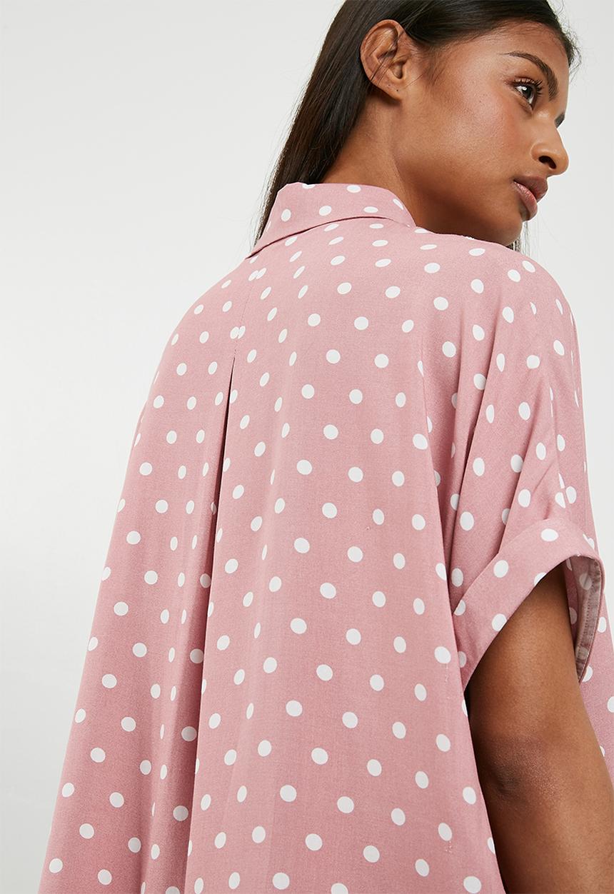 Superbalist - Drop shoulder boxy shirt - pink & white