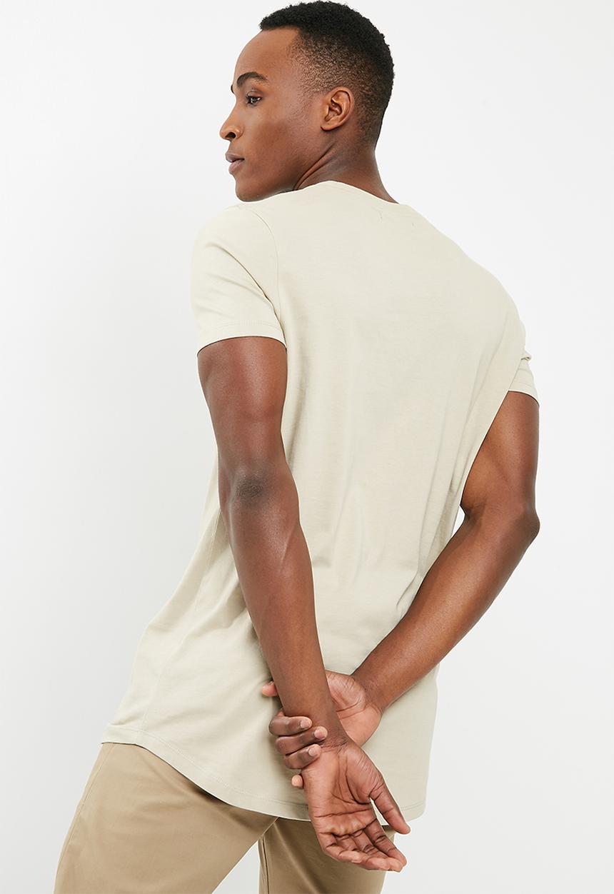 Superbalist - Curved hem tee - beige 