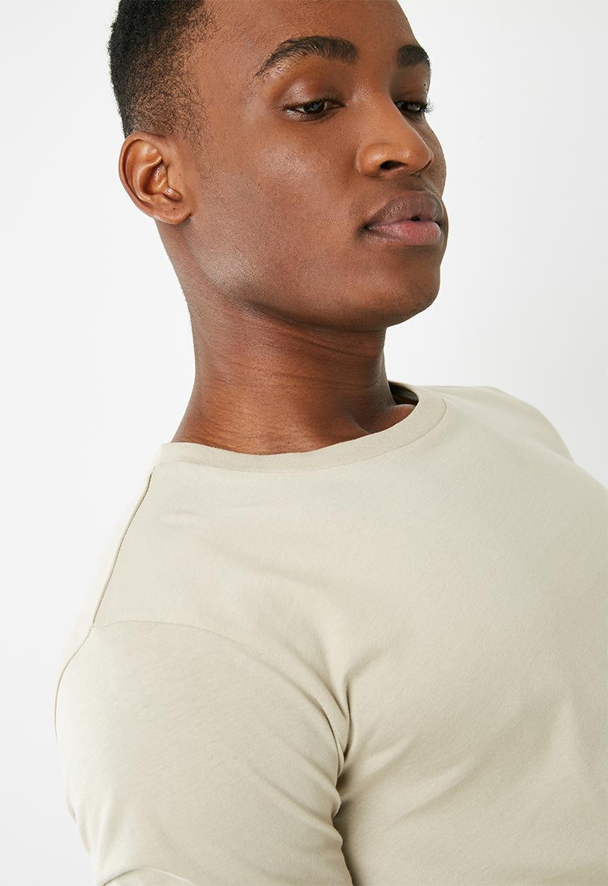 Superbalist - Curved hem tee - beige 