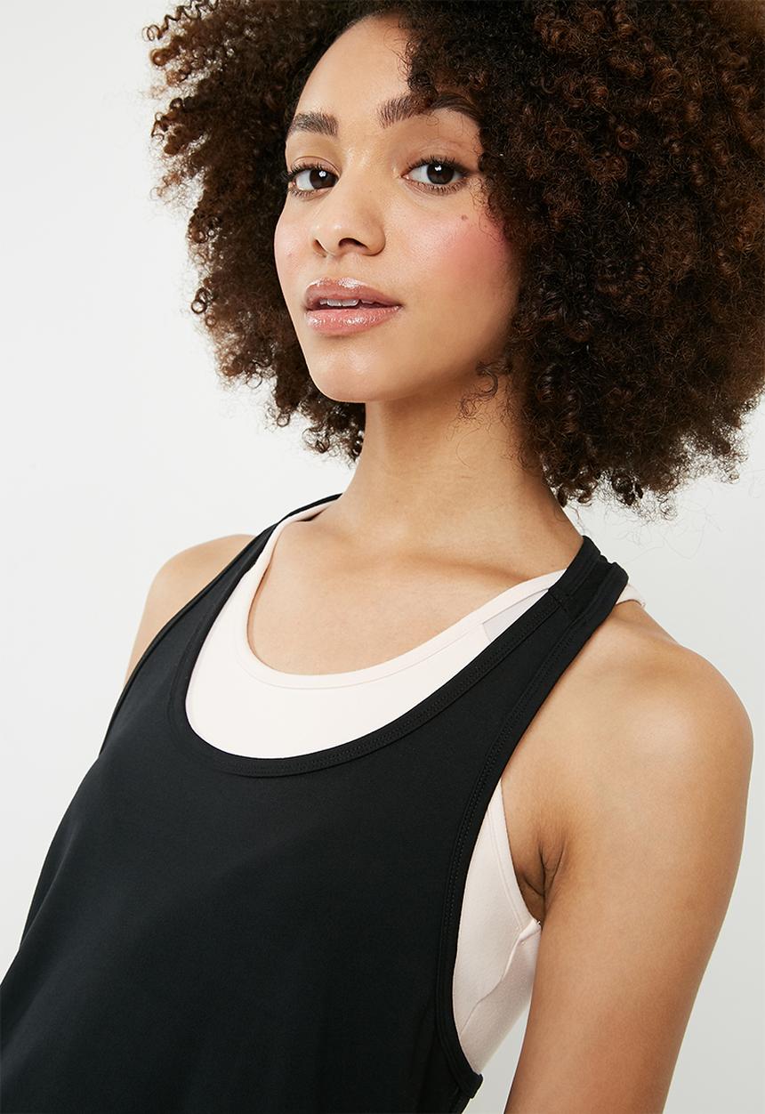 dailyfriday - Y back contrast vest - black 