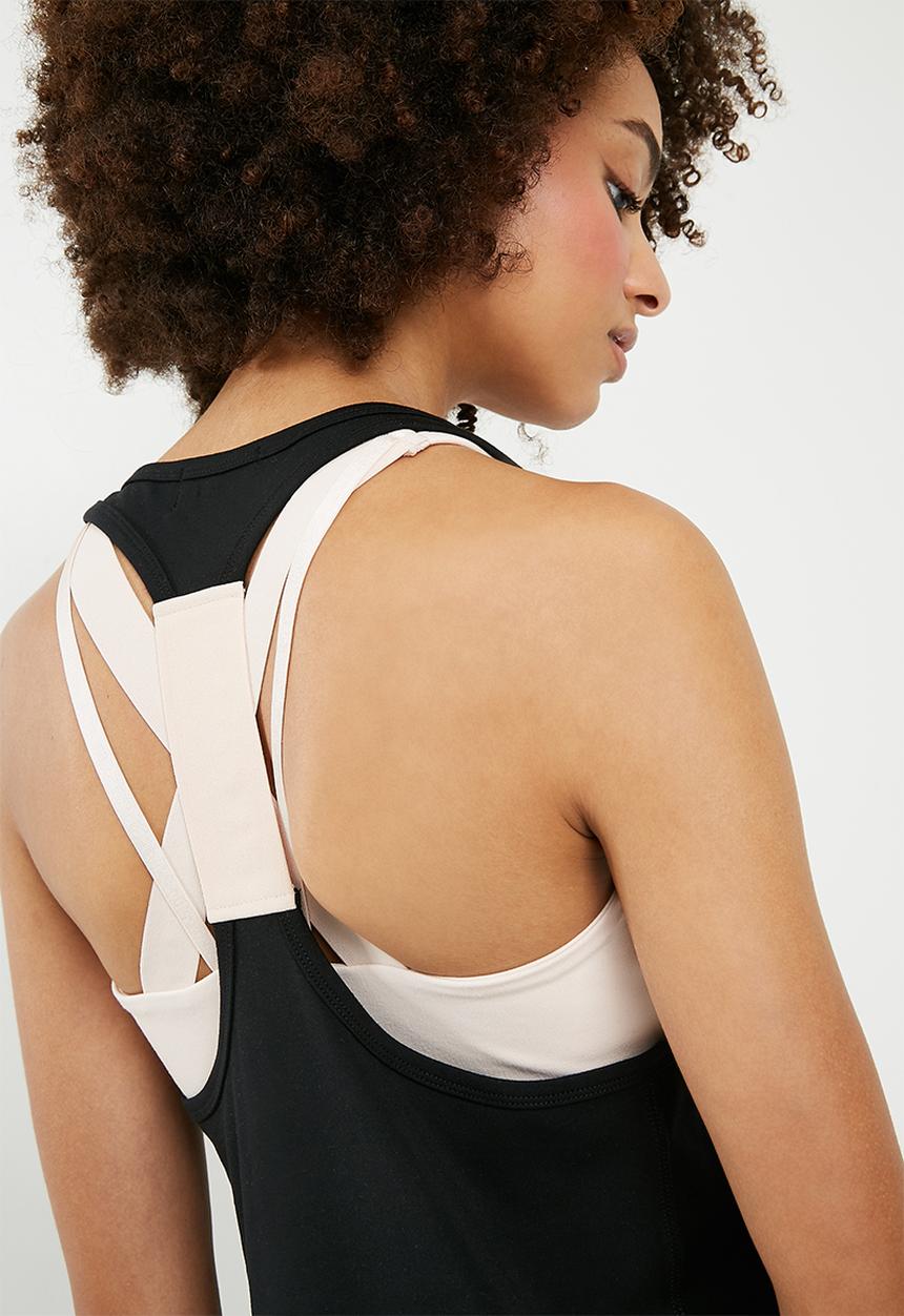 dailyfriday - Y back contrast vest - black 