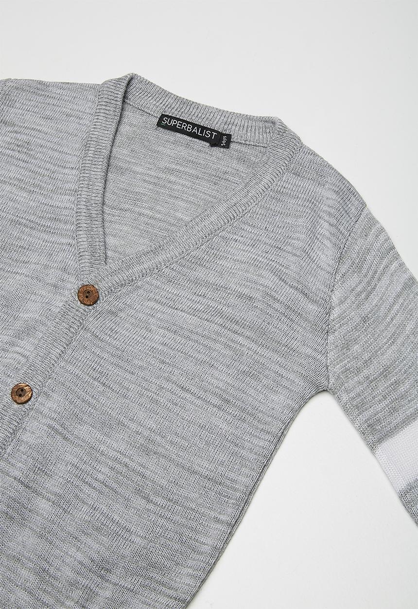 Superbalist - Two stripe cardi - grey 