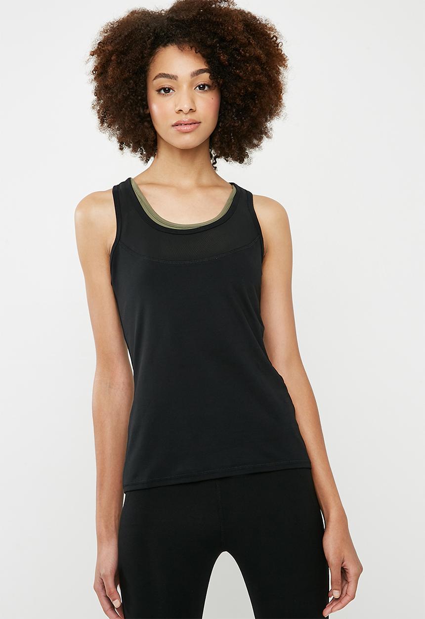 dailyfriday - Racer back vest with stitch detail - black 