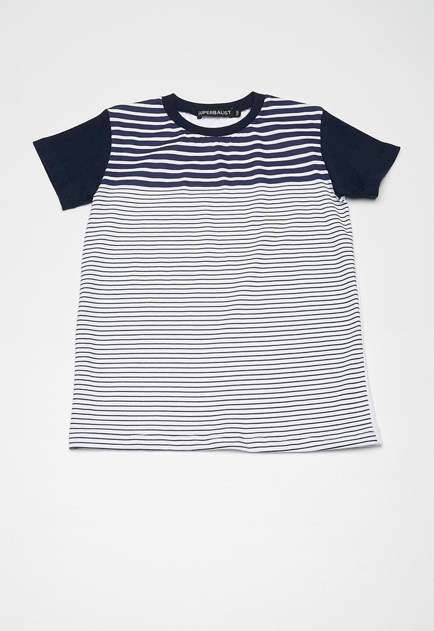 Superbalist - Kids boys stripe print tee - navy & white