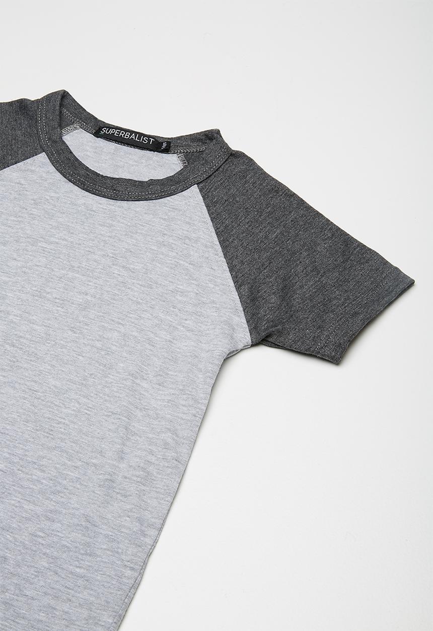 Superbalist - Kids boys 2 pack raglan tee - grey and navy