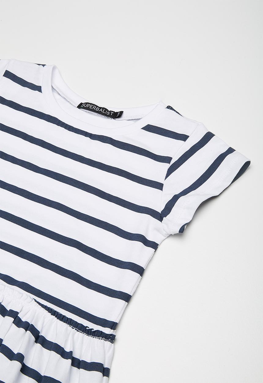 Superbalist - Kids girls peplum tee - navy & white 