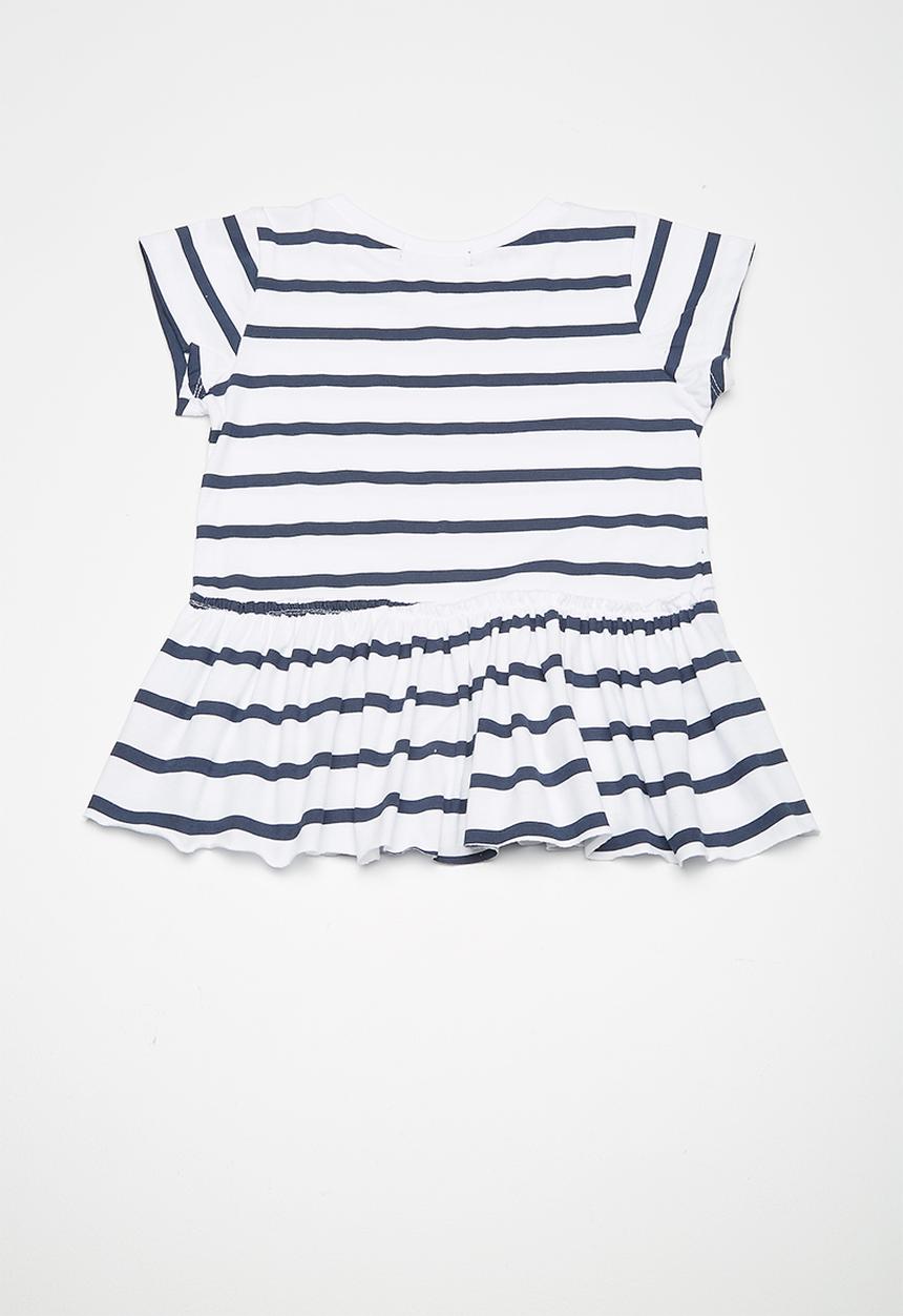 Superbalist - Kids girls peplum tee - navy & white 