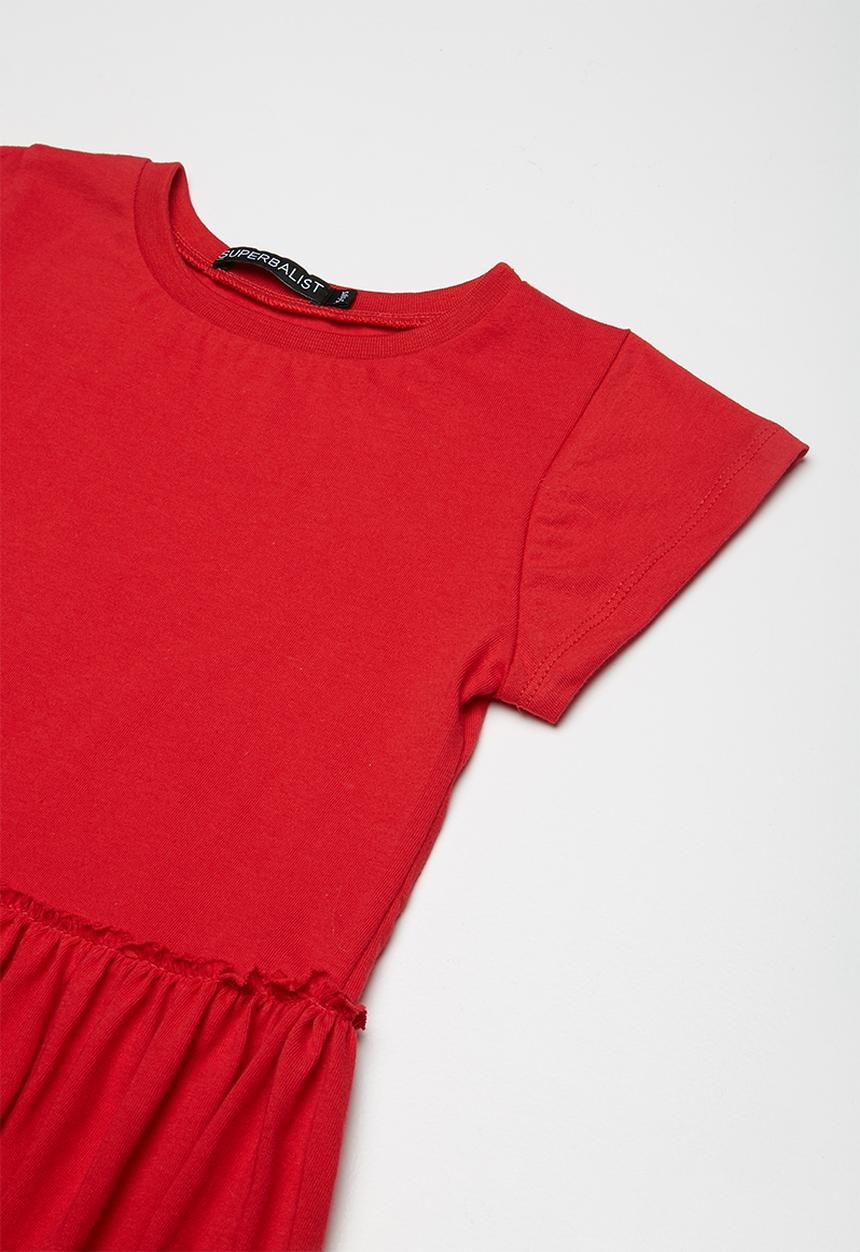 Superbalist - Kids girls peplum tee - red 
