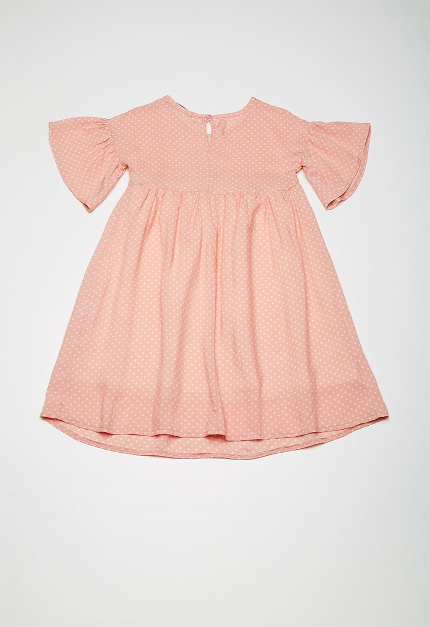 Superbalist - Fluted sleeve dress - pink & white 