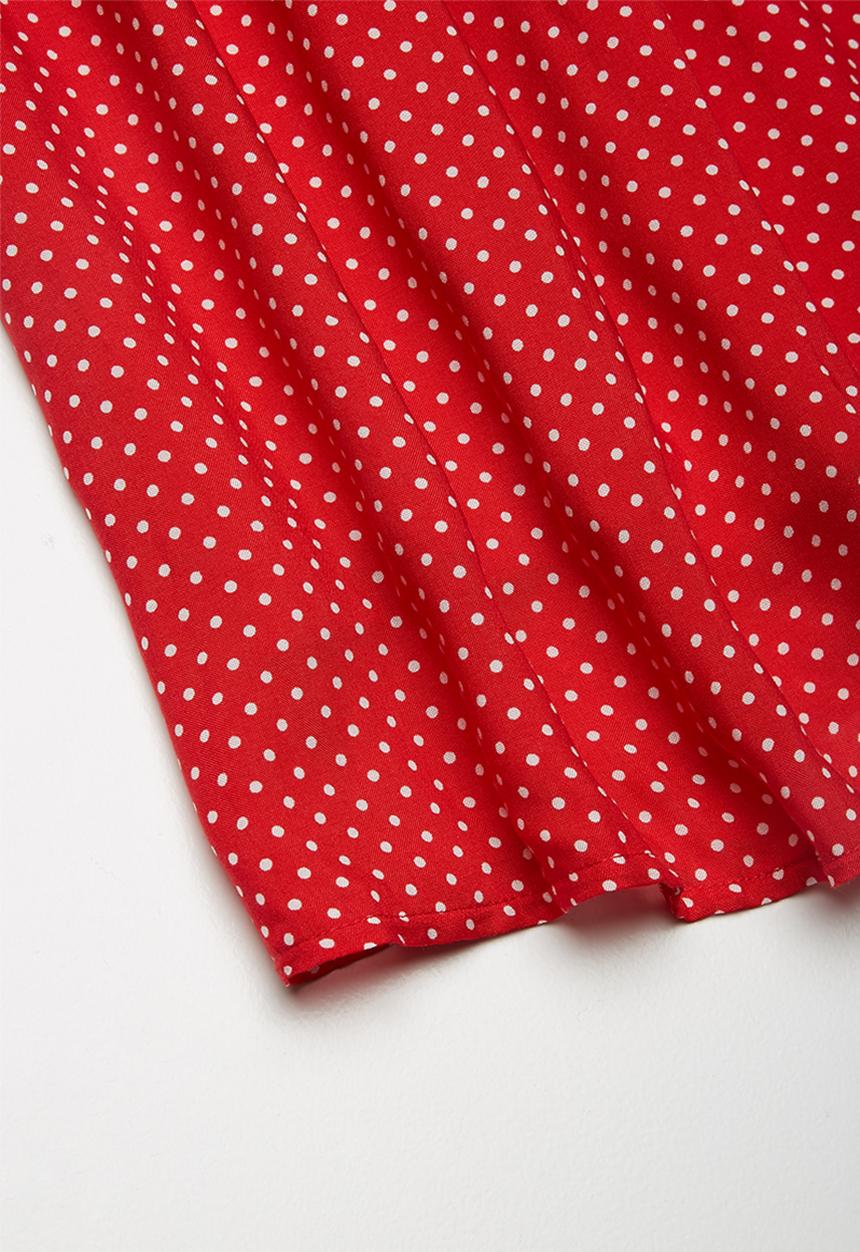 Superbalist -  Fluted sleeve dress - red & white 
