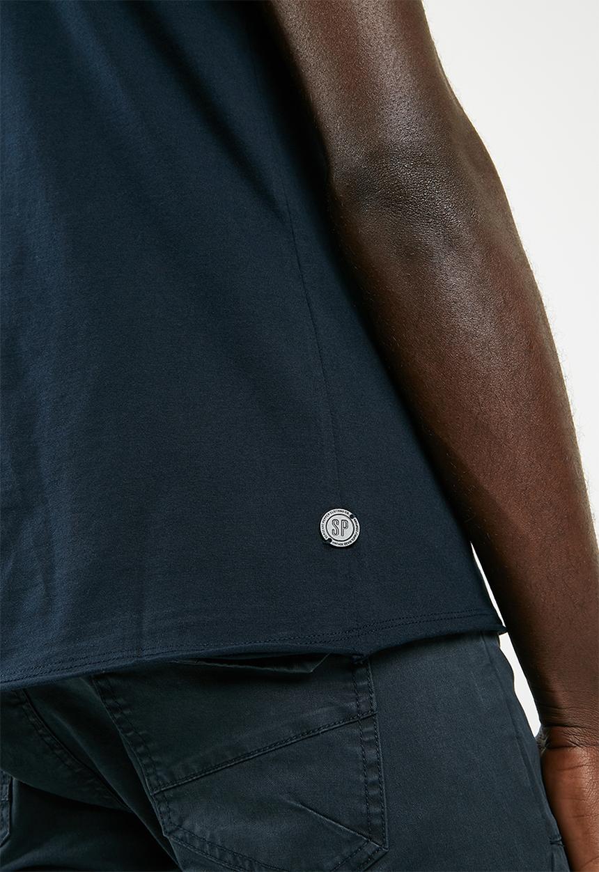 S.P.C.C - Raw edge custom pepper printed tee - navy