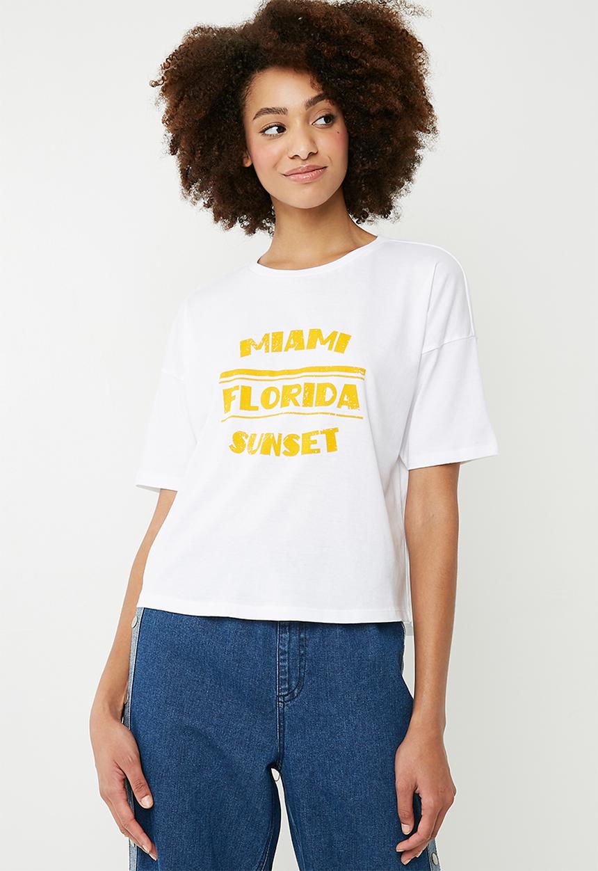 Superbalist - Drop shoulder slogan tee - white 
