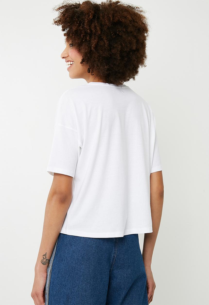 Superbalist - Drop shoulder slogan tee - white 