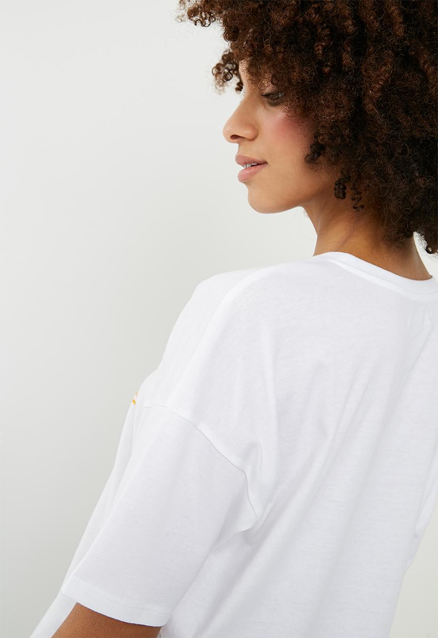 Superbalist - Drop shoulder slogan tee - white 