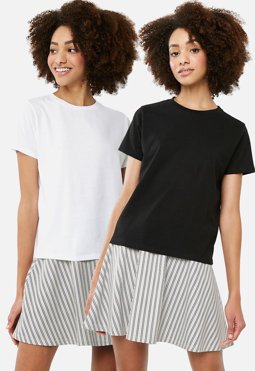 Superbalist - Crew neck tee 2 pack - black & white 