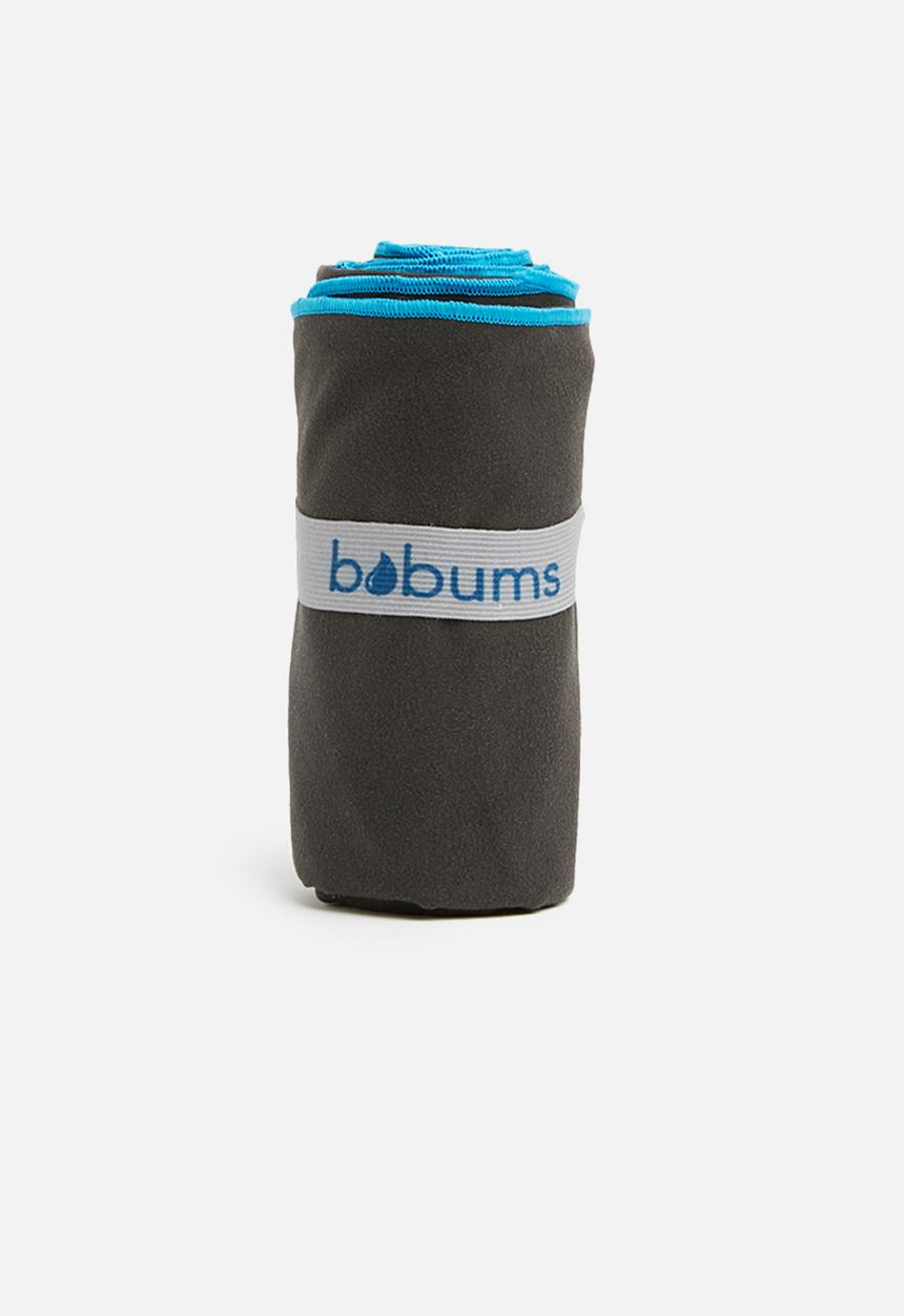 Bobums - Yoga towel - gun metal and blue