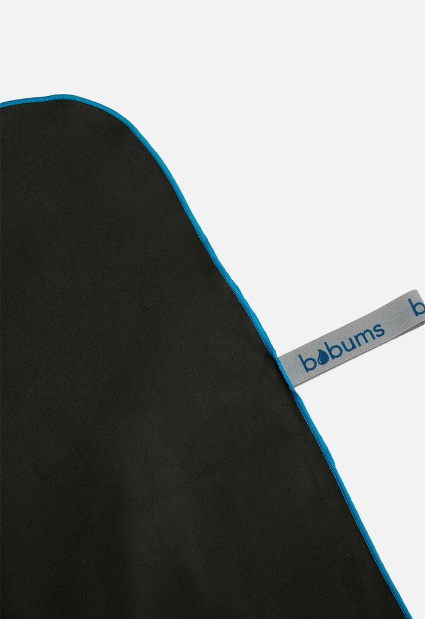 Bobums - Yoga towel - gun metal and blue