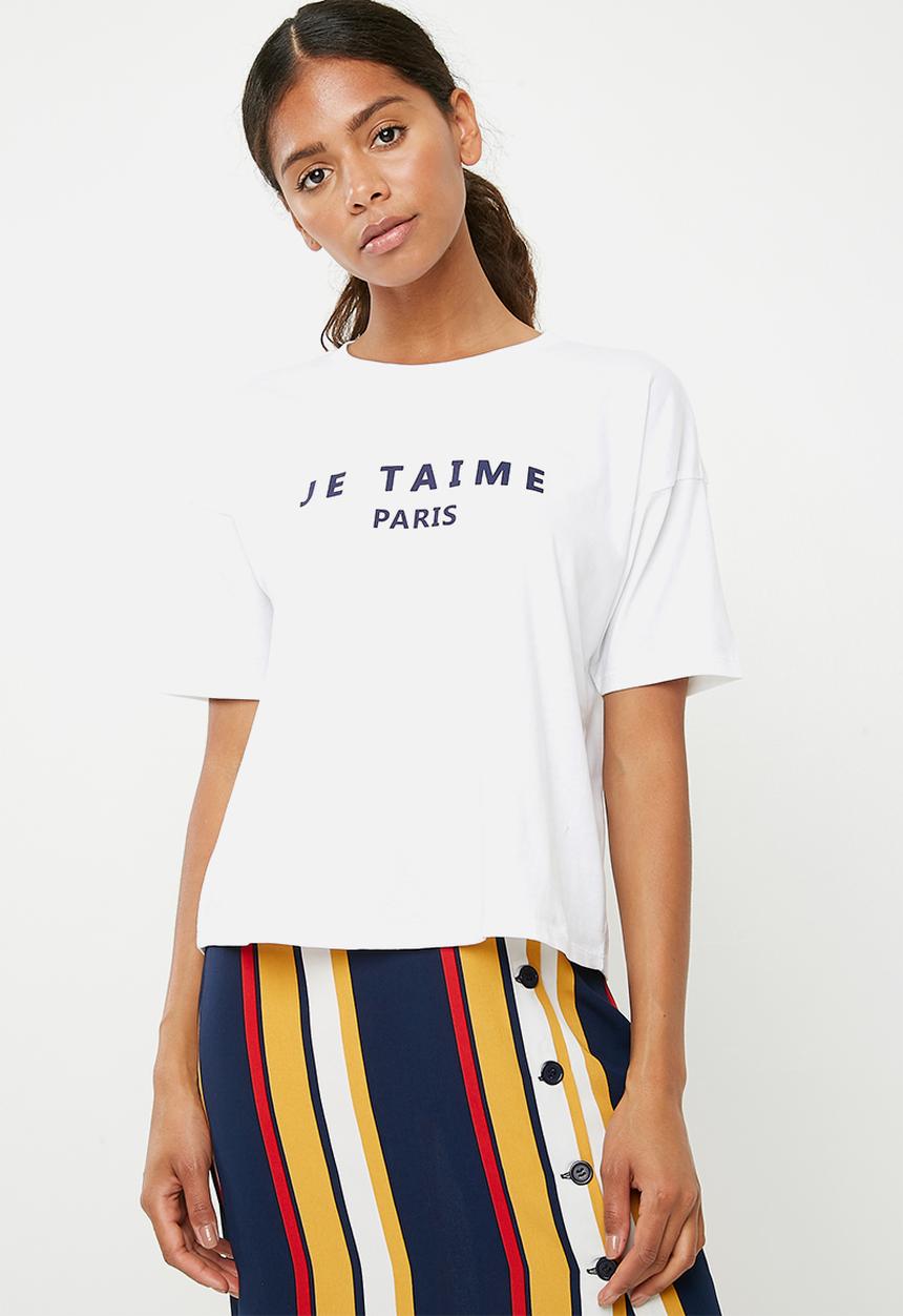 Superbalist - Je taime Paris graphic tee - white 