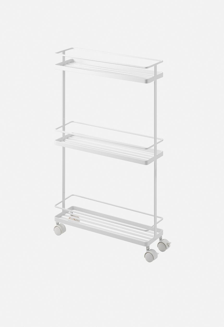 Yamazaki - Tower slim kitchen storage cart - white
