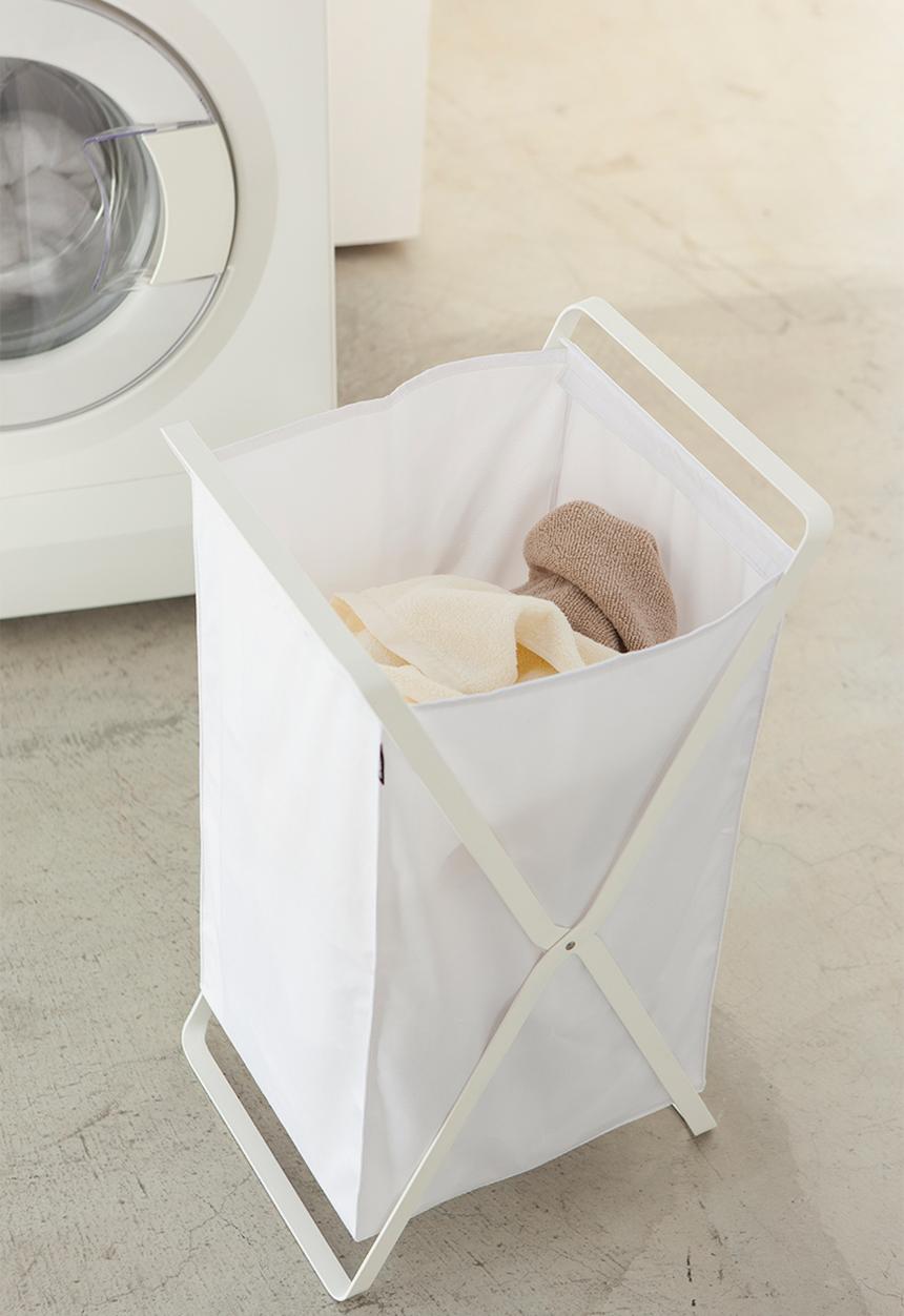 Yamazaki - Tower laundry basket - white