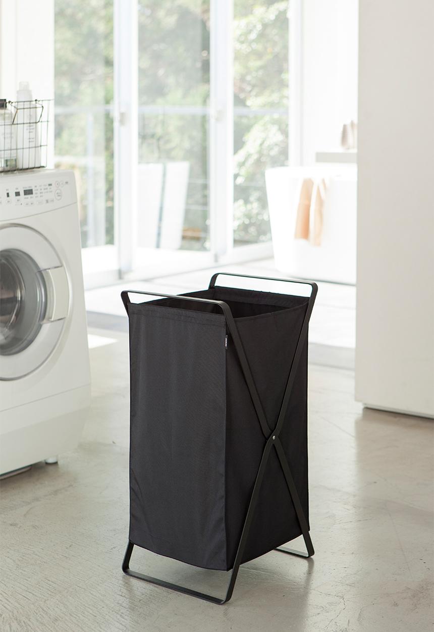 Yamazaki - Tower laundry basket - black
