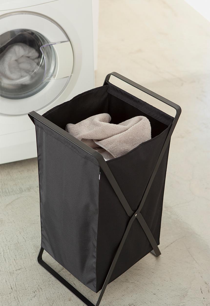 Yamazaki - Tower laundry basket - black