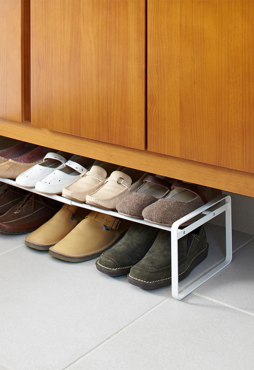 Yamazaki -  Expandable 3 tier shoe rack - white