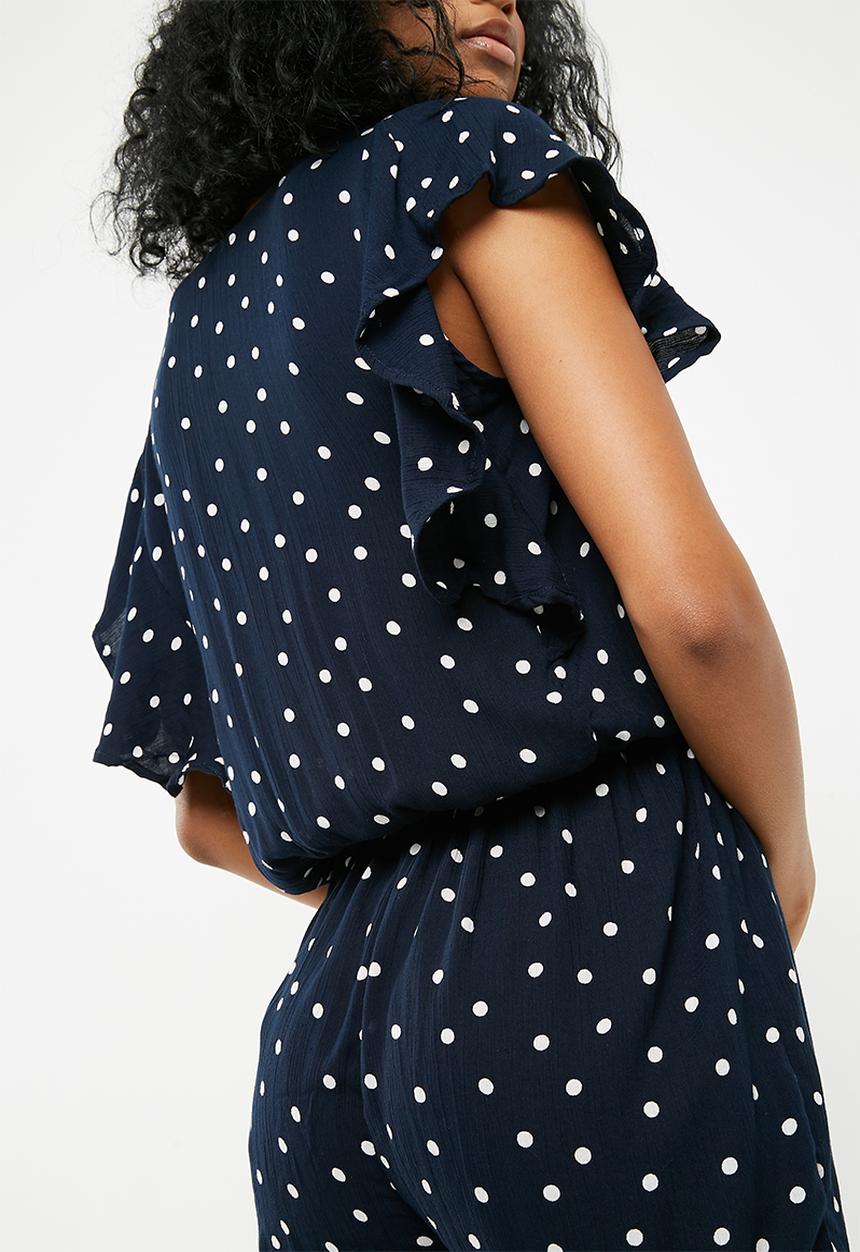 Jacqueline de Yong - Cecilia playsuit - navy & white